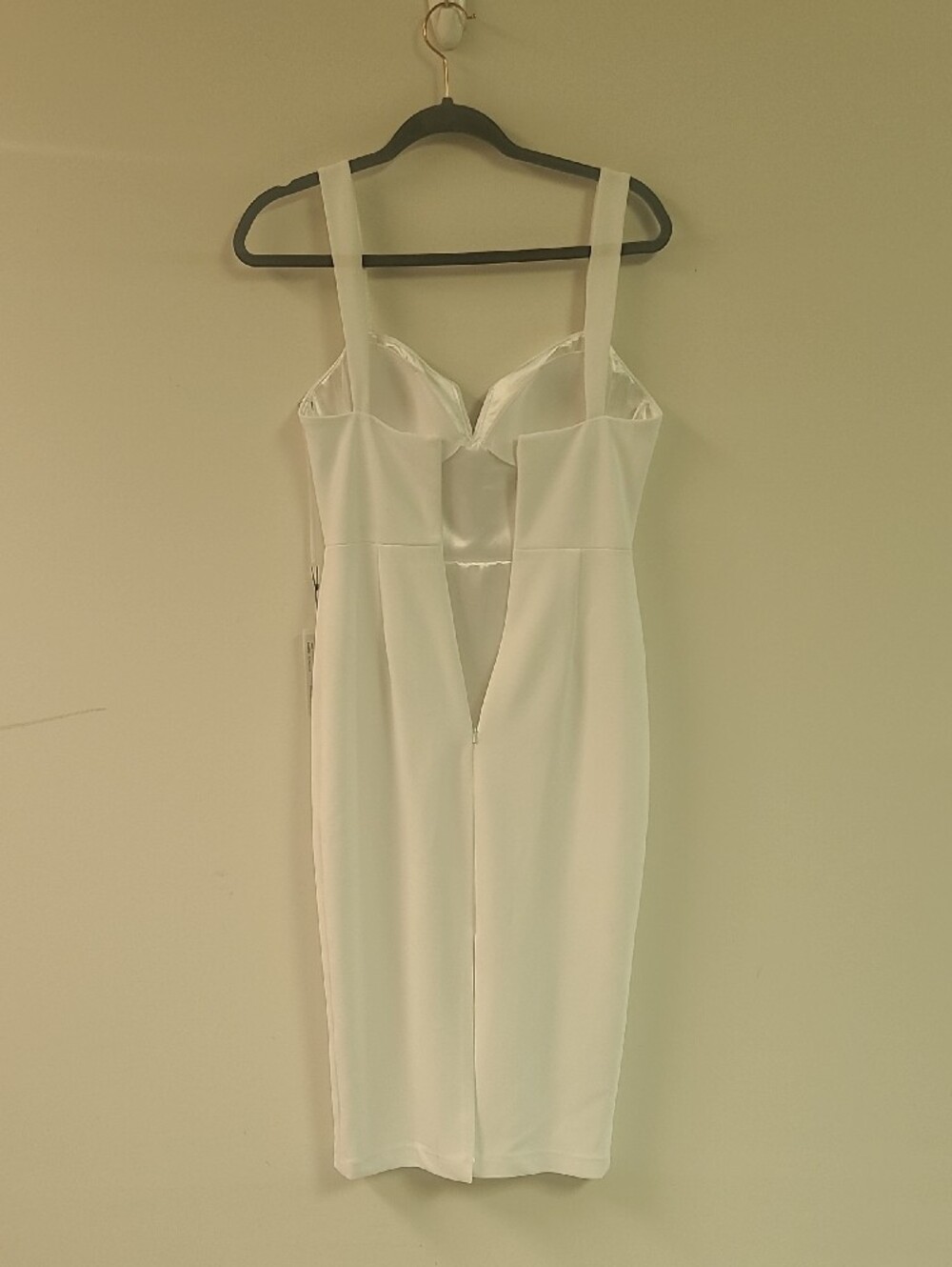 Jenny Yoo White Midi Dress with Square V-Notch Neckline - Picture 8 of 8